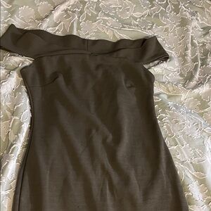 Elegant Off-Shoulder Dress in Dark Green